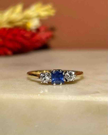 Bague Trilogie Saphir &amp; Diamants &quot;Laurine&quot; - Elliade Paris