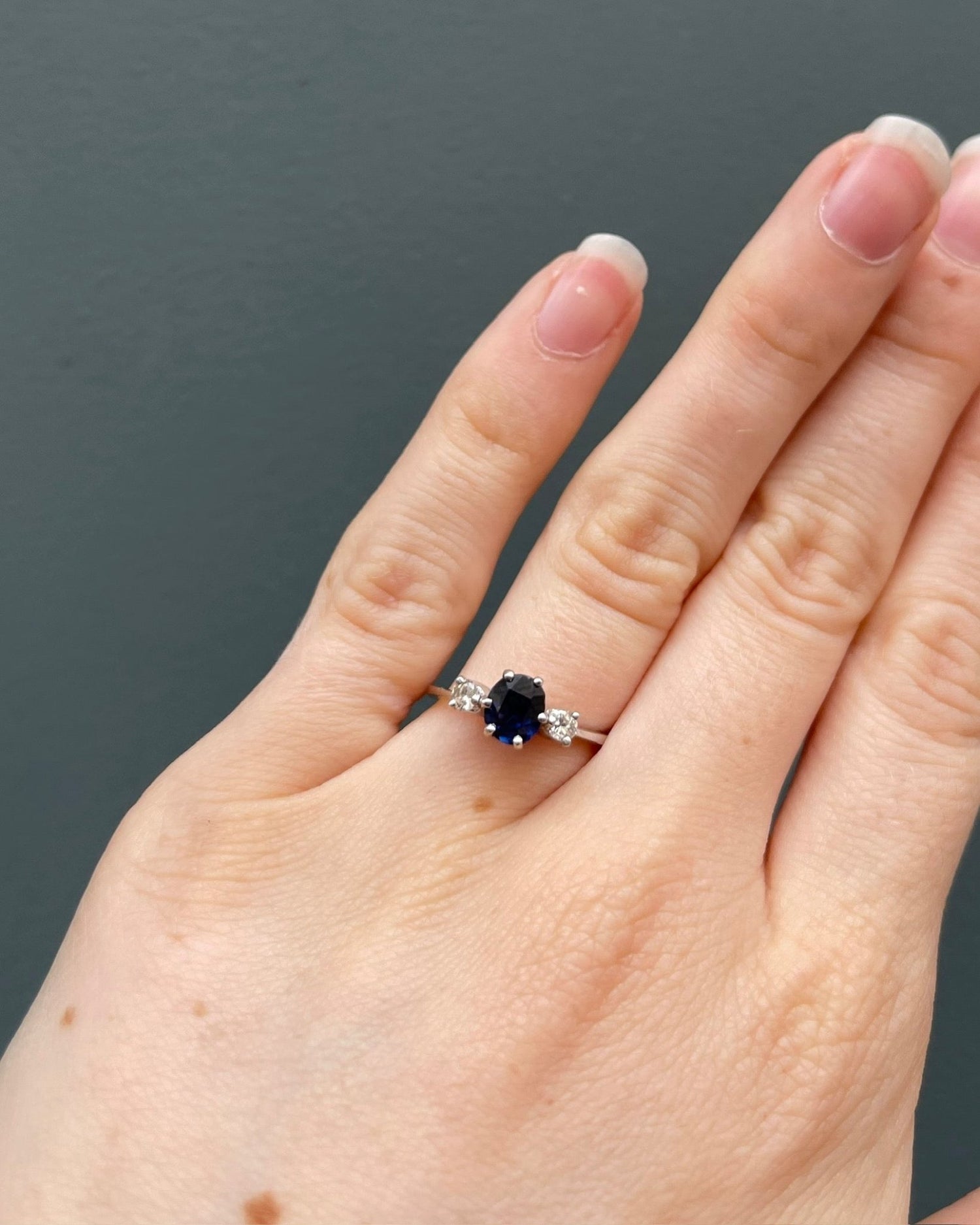 Bague Trilogie Saphir &amp; Diamants &quot;Lyna&quot; - Elliade Paris