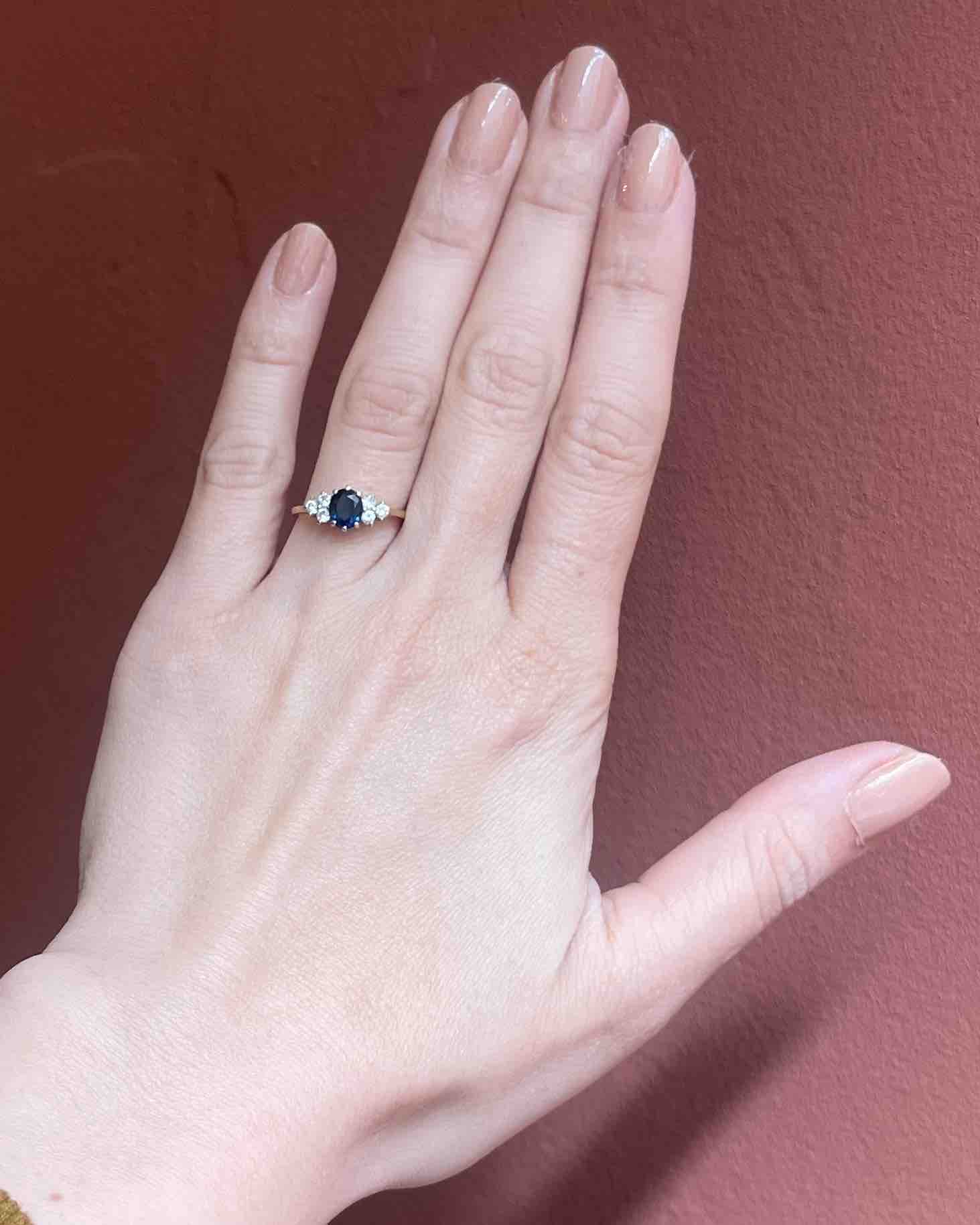 Bague Trilogie Saphir &amp; Diamants "Shella" - Elliade Paris