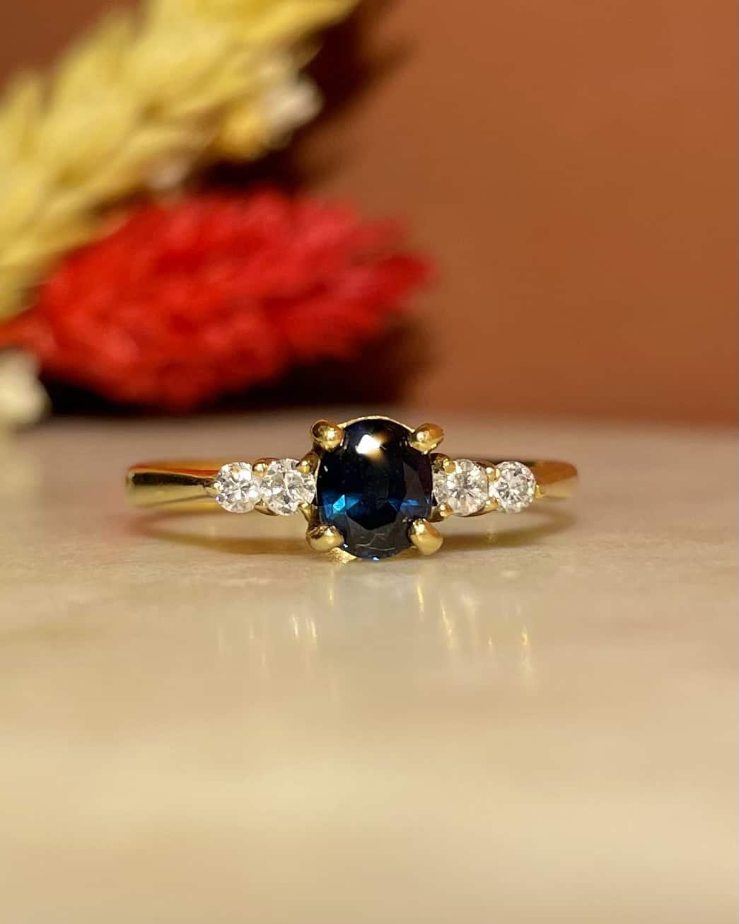 Bague Trilogie Saphir &amp; Diamants "Thaïs" - Elliade Paris