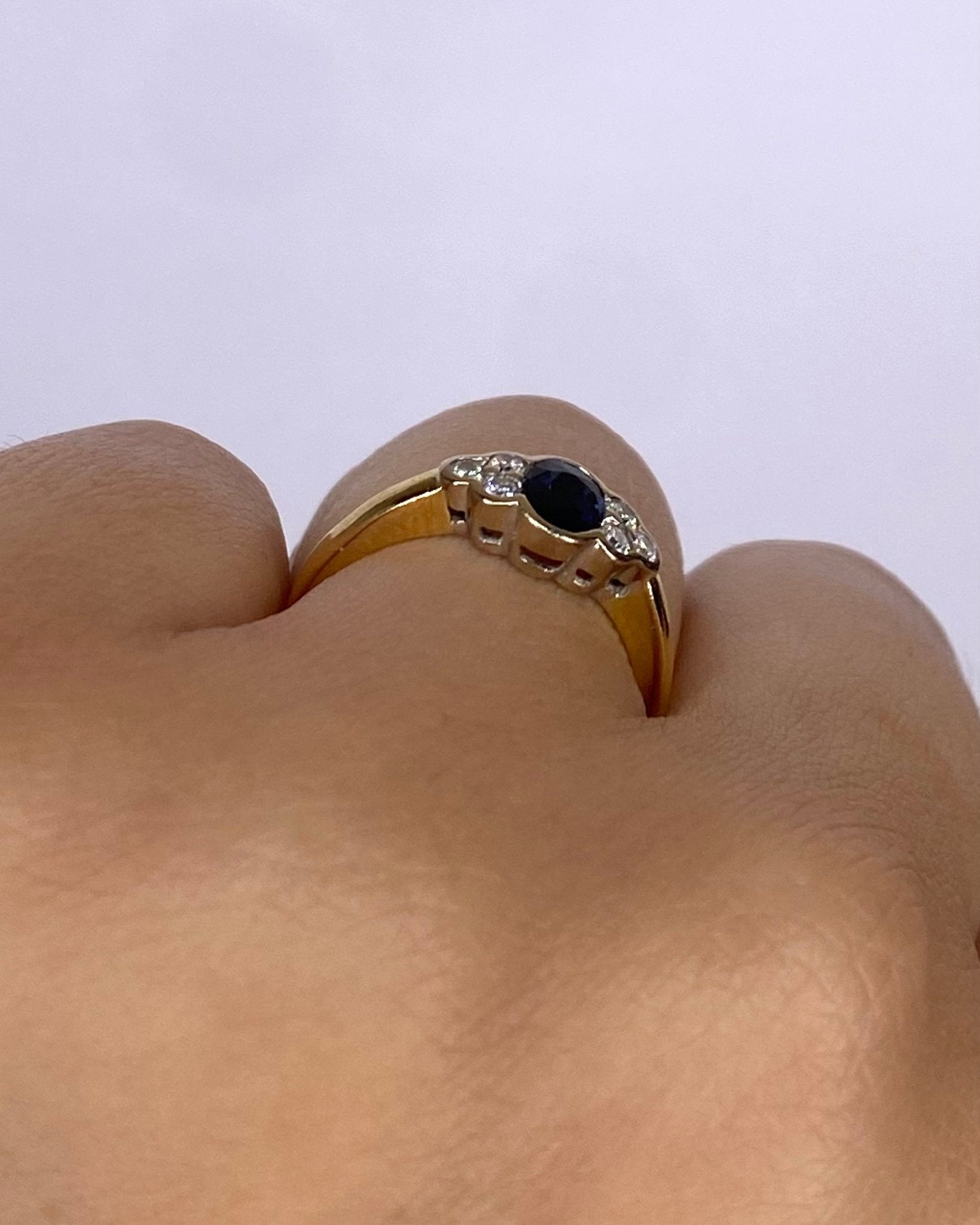 Bague Trilogie Saphir &amp; Diamants "Tiphaine" - Elliade Paris