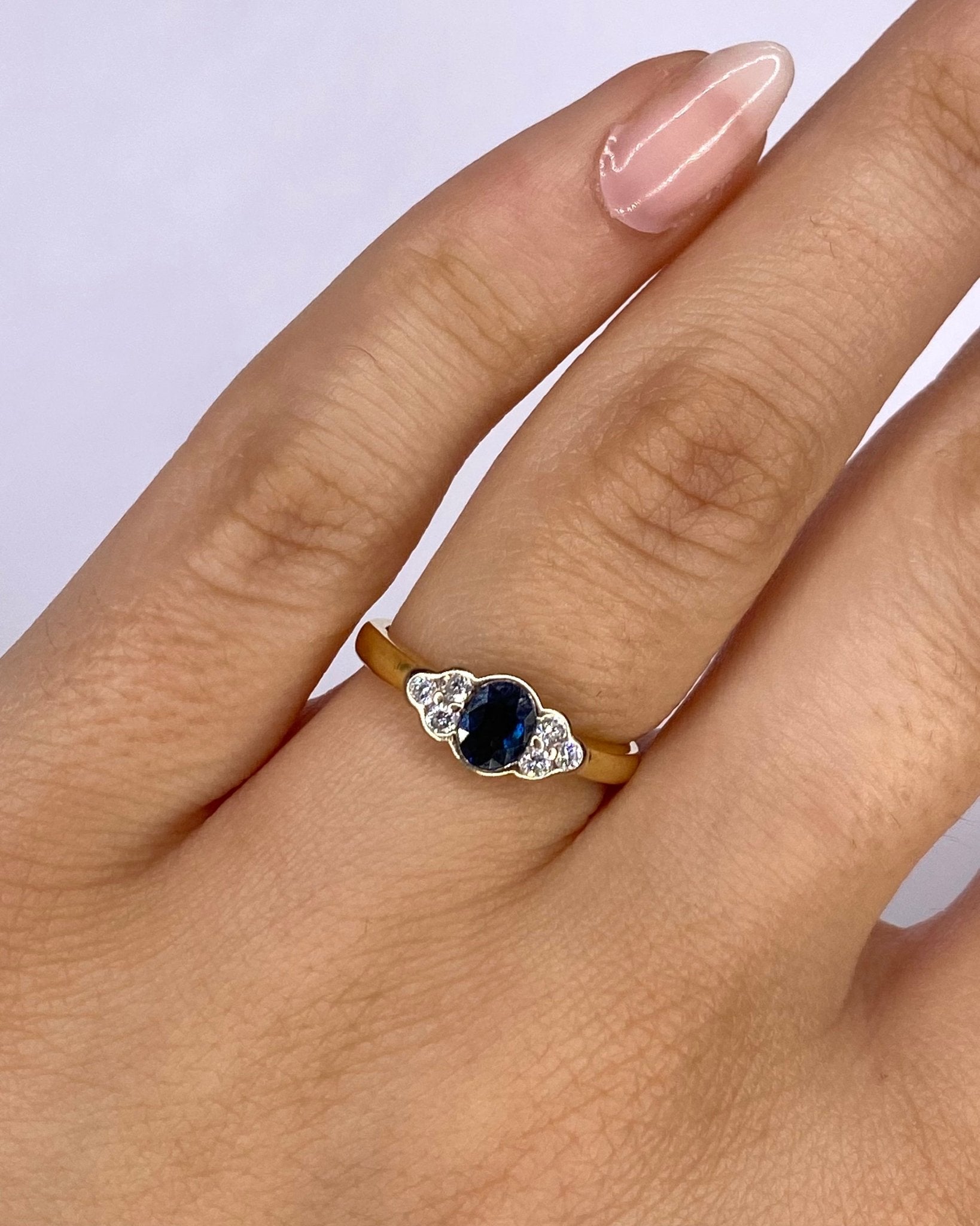 Bague Trilogie Saphir &amp; Diamants "Tiphaine" - Elliade Paris