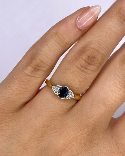 Bague Trilogie Saphir &amp; Diamants "Tiphaine" - Elliade Paris