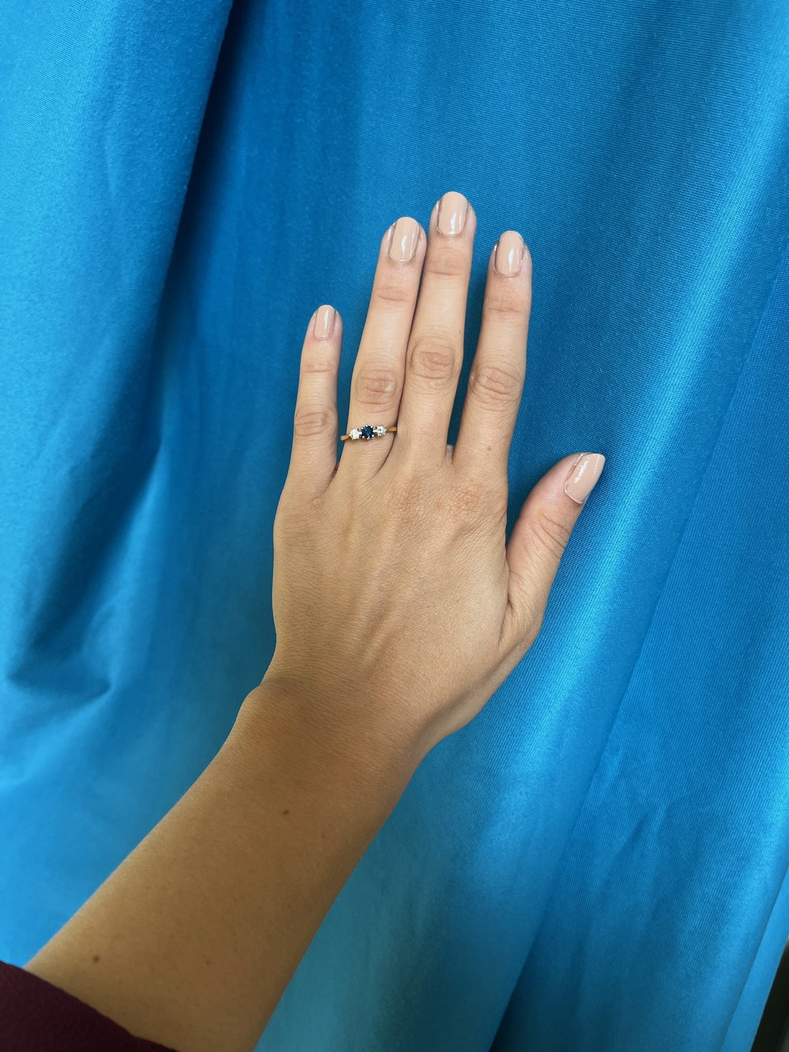 Bague trilogie saphir et diamant "Livia" - Elliade Paris