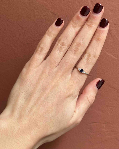 Bague trilogie saphir et diamant &quot;Ludivine&quot; - Elliade Paris