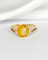 Bague Trilogie Saphir Jaune 3 carats & Diamants "Léda" - Elliade Paris
