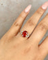 Bague Trilogie Saphir Mandarine 3.30 carats & Diamants 0.48 carat "Maëlie" - Elliade Paris