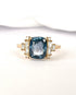 Bague Trilogie Saphir Peacock 3.49 carats & Diamants 0.40 carat "Océane" - Elliade Paris