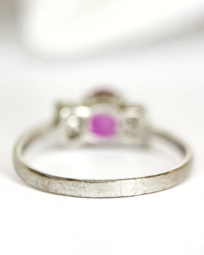 Bague Trilogie Saphir Rose 0.80 carat &amp; Diamants "Esmé" - Elliade Paris