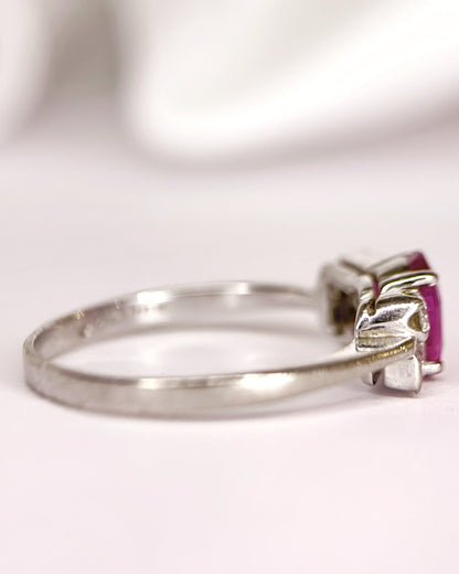 Bague Trilogie Saphir Rose 0.80 carat &amp; Diamants "Esmé" - Elliade Paris