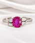 Bague Trilogie Saphir Rose 0.80 carat & Diamants "Esmé" - Elliade Paris
