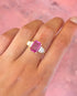 Bague Trilogie Saphir Rose 3.27 carats & Diamants 0.60 carat 4.95g "Ermi" - Elliade Paris