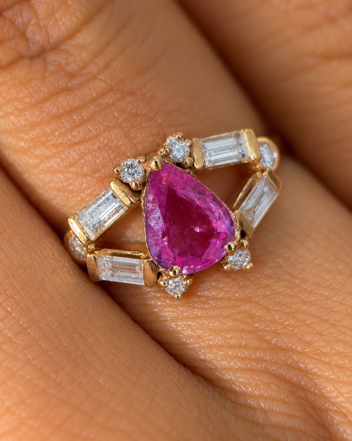 Bague Trilogie Saphir Rose &amp; Diamants "Berthe" - Elliade Paris
