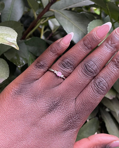 Bague trilogie Saphir Rose et Diamants &quot;Nohia&quot; - Elliade Paris
