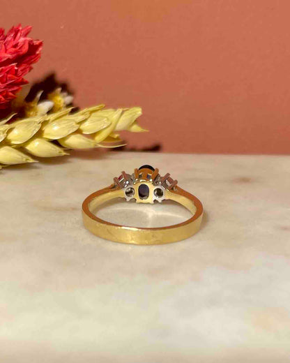 Bague Trilogie Saphir &amp; Diamants &quot;Helina&quot;