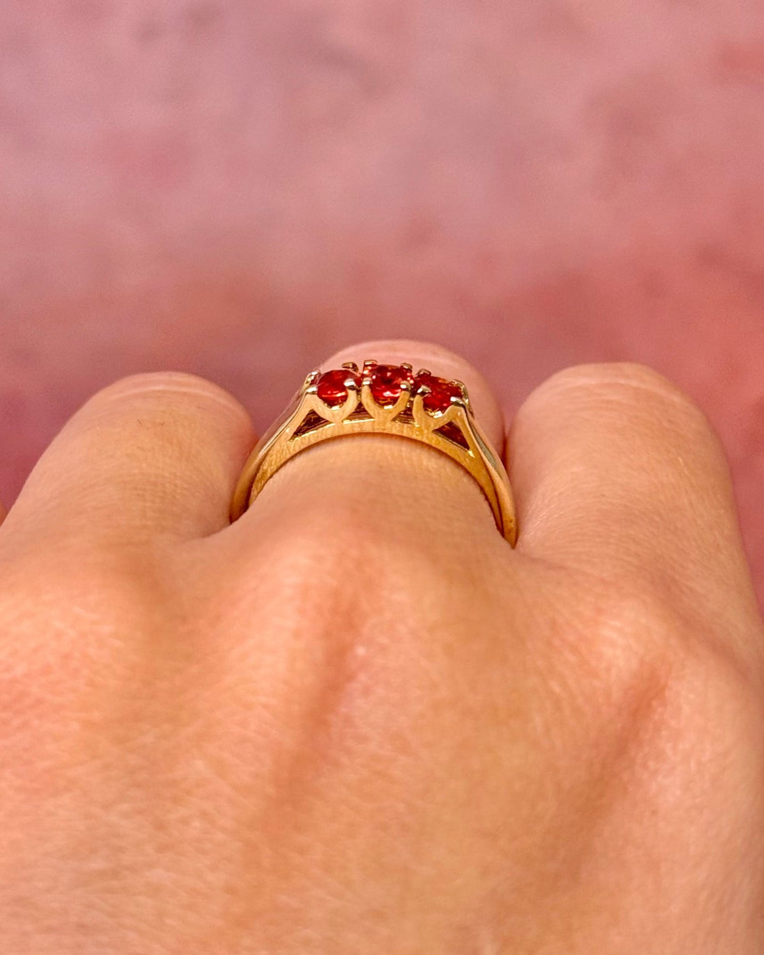 Bague Trilogie Saphirs érable de Madagascar 0.55 carat "Coline" - Elliade Paris