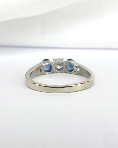 Bague Trilogie Saphirs poires &amp; Diamant "Mélissa" - Elliade Paris