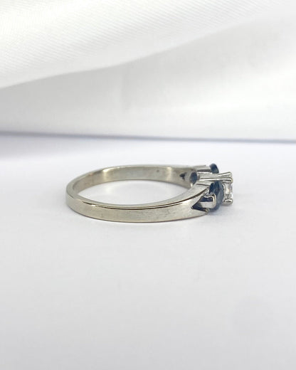 Bague Trilogie Saphirs poires &amp; Diamant "Mélissa" - Elliade Paris