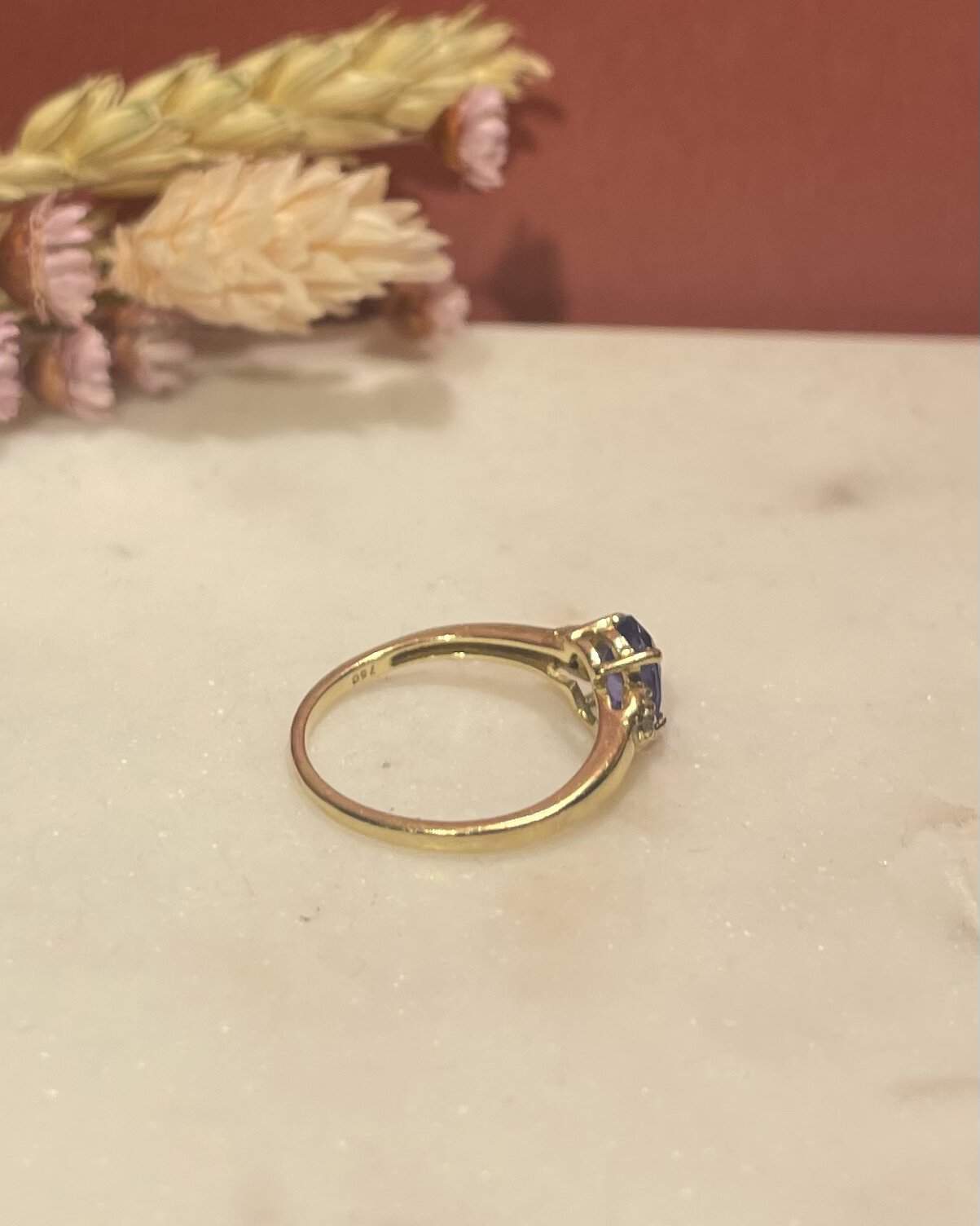 Bague Trilogie Tanzanite 0.86 carat &amp; Diamants "Tonia" - Elliade Paris