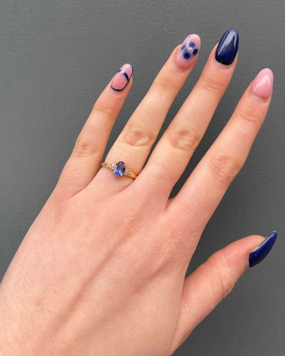 Bague Trilogie Tanzanite 0.86 carat &amp; Diamants &quot;Tonia&quot; - Elliade Paris