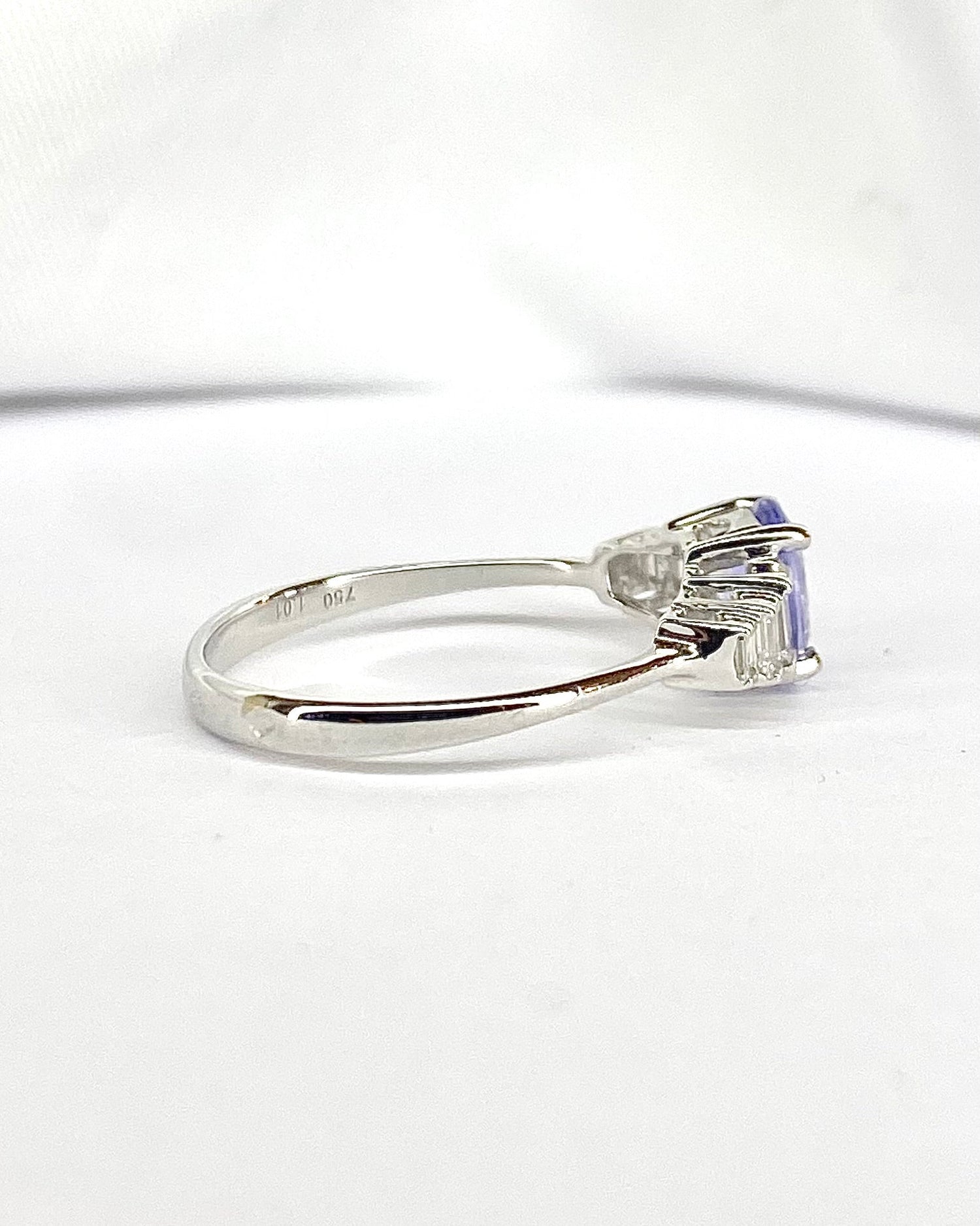 Bague Trilogie Tanzanite 0.90 carat &amp; Diamants "Sandra" - Elliade Paris