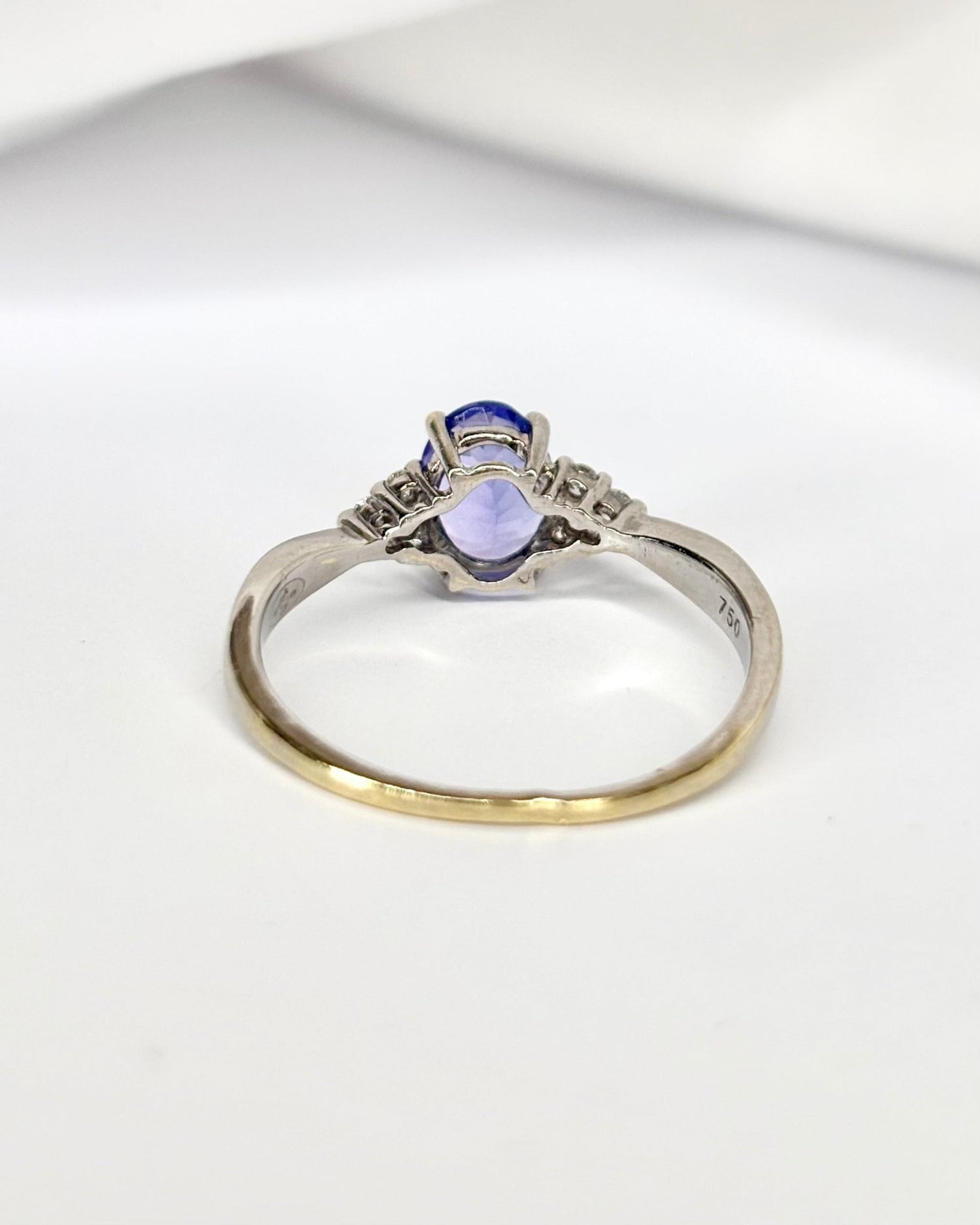 Bague Trilogie Tanzanite 1 carat &amp; Diamants "Olympe" - Elliade Paris