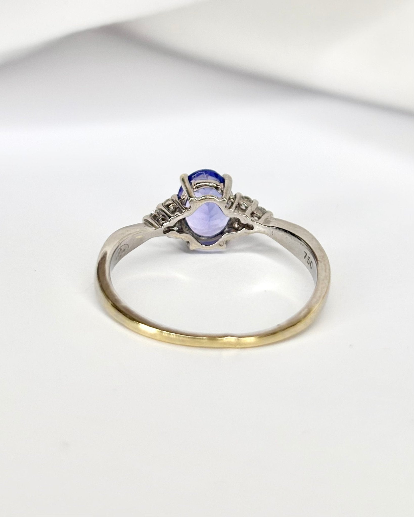 Bague Trilogie Tanzanite 1 carat &amp; Diamants "Olympe" - Elliade Paris