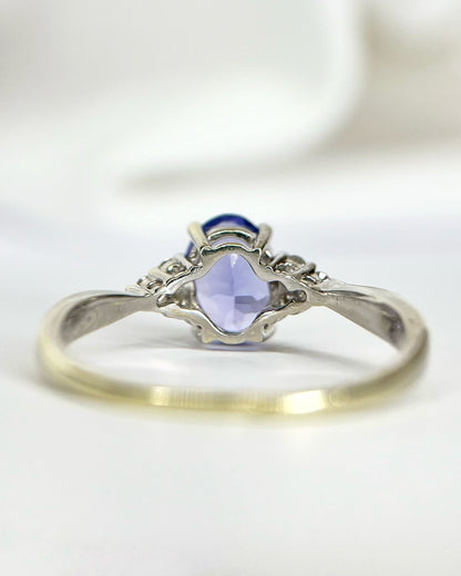 Bague Trilogie Tanzanite 1 carat &amp; Diamants "Olympe" - Elliade Paris