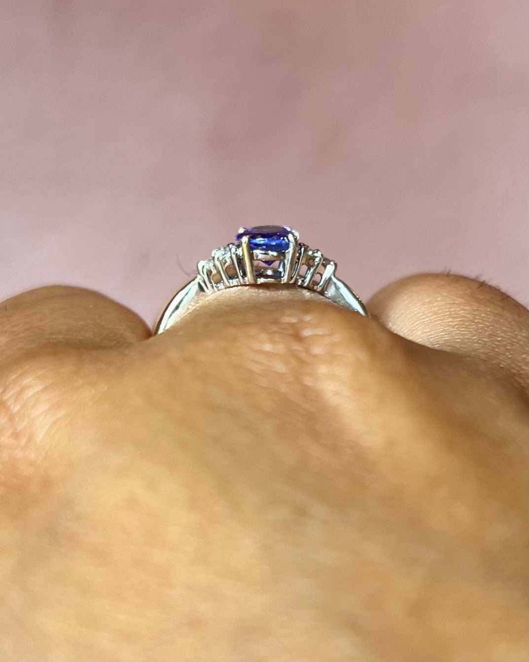 Bague Trilogie Tanzanite 1 carat &amp; Diamants "Olympe" - Elliade Paris