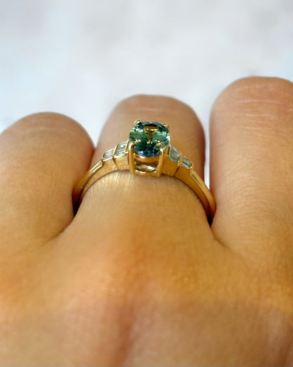 Bague Trilogie Tanzanite 1.15 carat &amp; Diamants "Angelina" - Elliade Paris