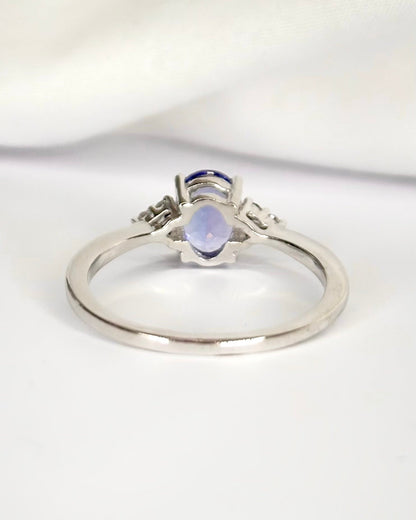 Bague Trilogie Tanzanite 1.20 carat &amp; Diamants "Carolina" - Elliade Paris