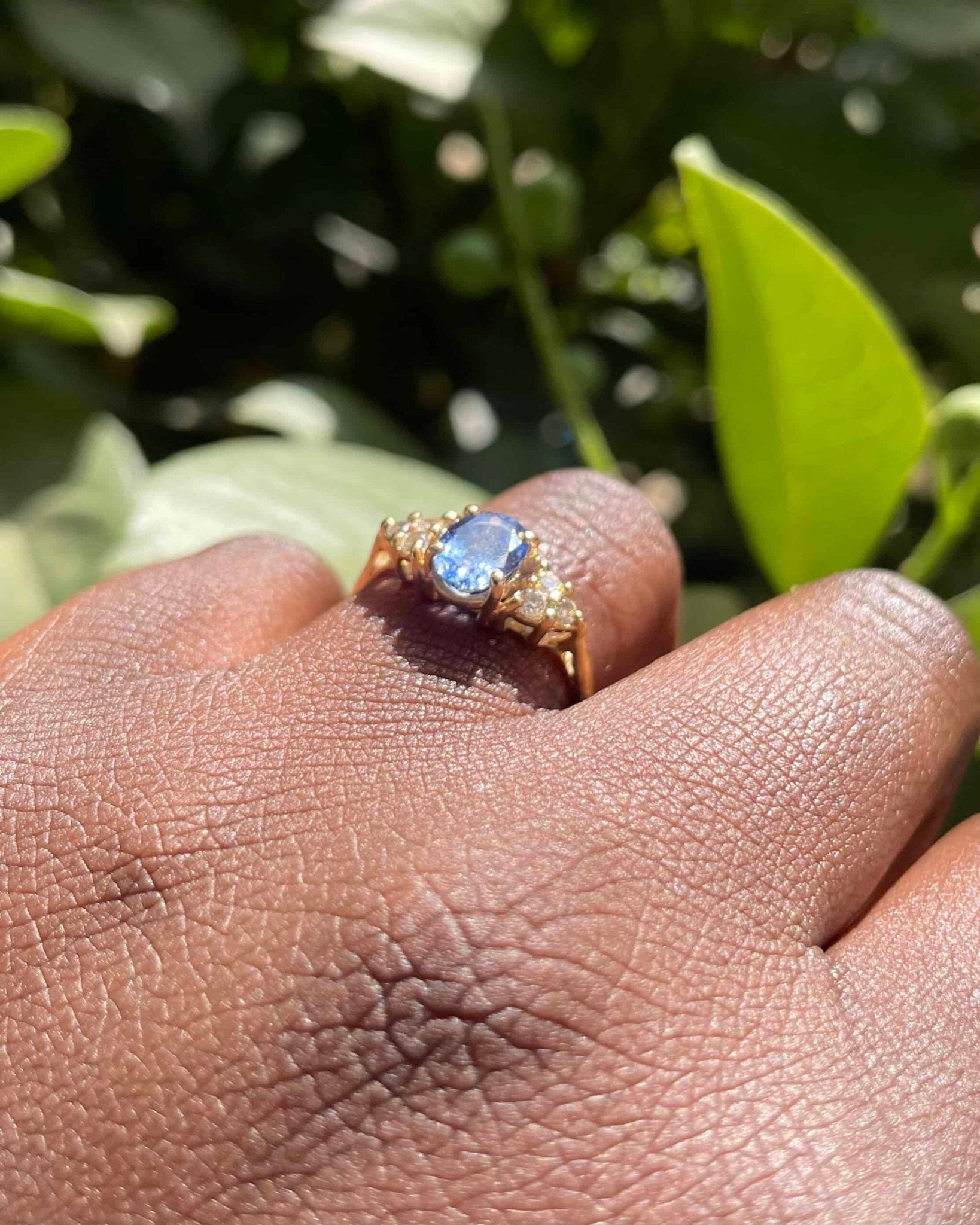 Bague Trilogie Tanzanite 1.21 carat &amp; Diamants "Noeva" - Elliade Paris