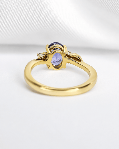 Bague Trilogie Tanzanite 1.28 carat &amp; Diamants "Awa" - Elliade Paris