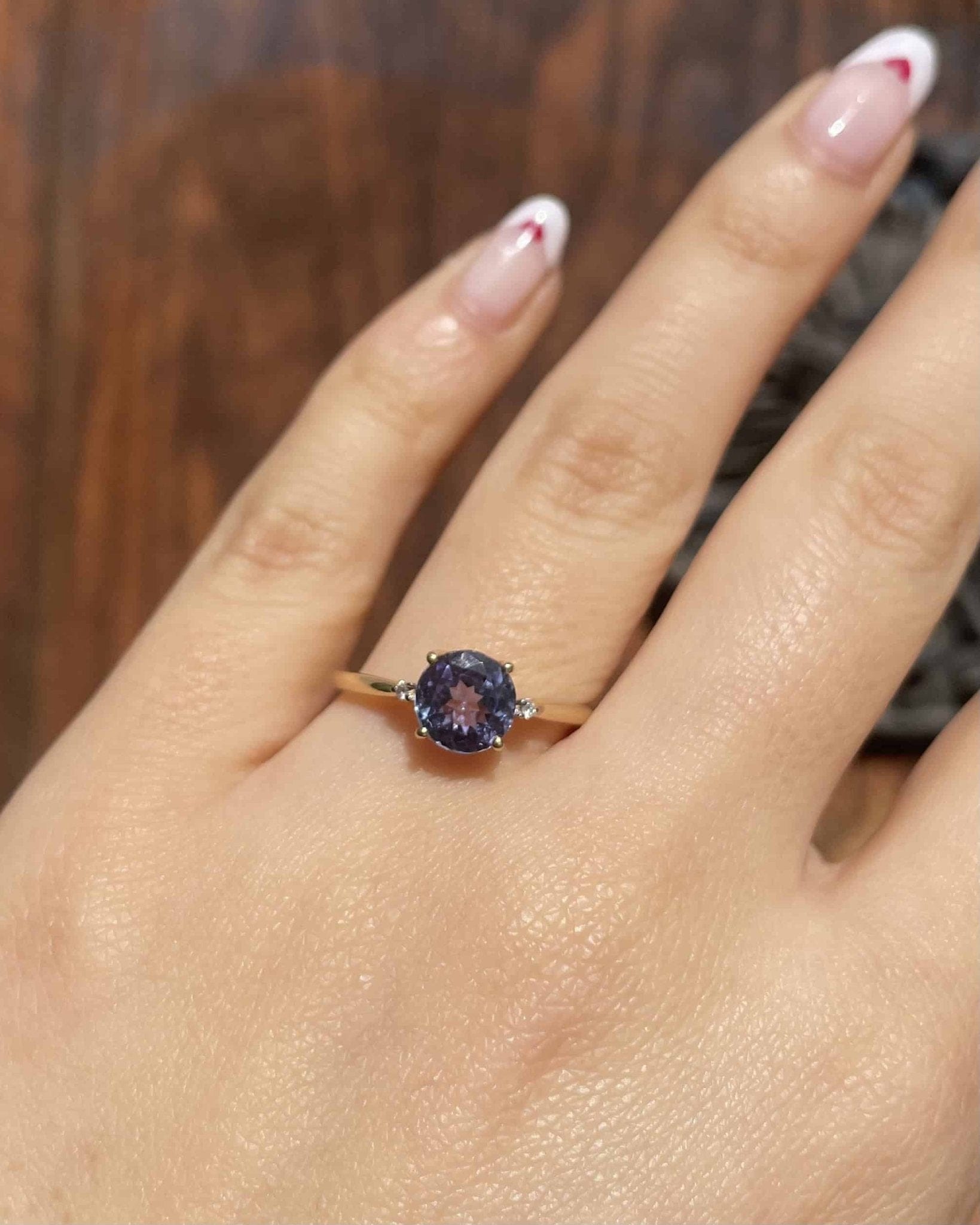 Bague Trilogie Tanzanite 1.30 carat &amp; Diamants "Pamela" - Elliade Paris