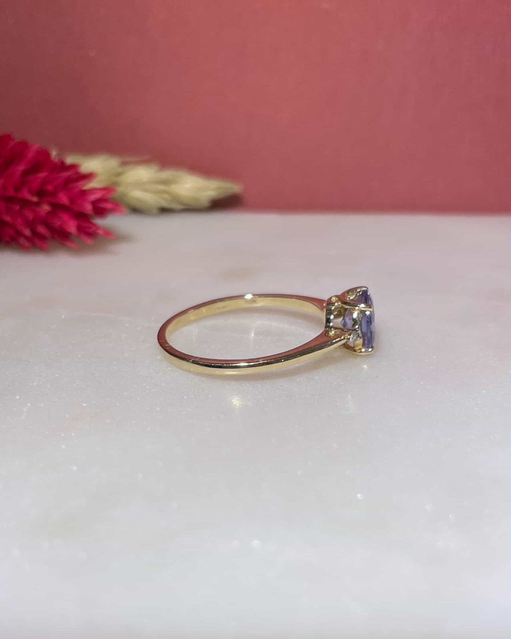 Bague Trilogie Tanzanite 1.30 carat &amp; Diamants "Pamela" - Elliade Paris