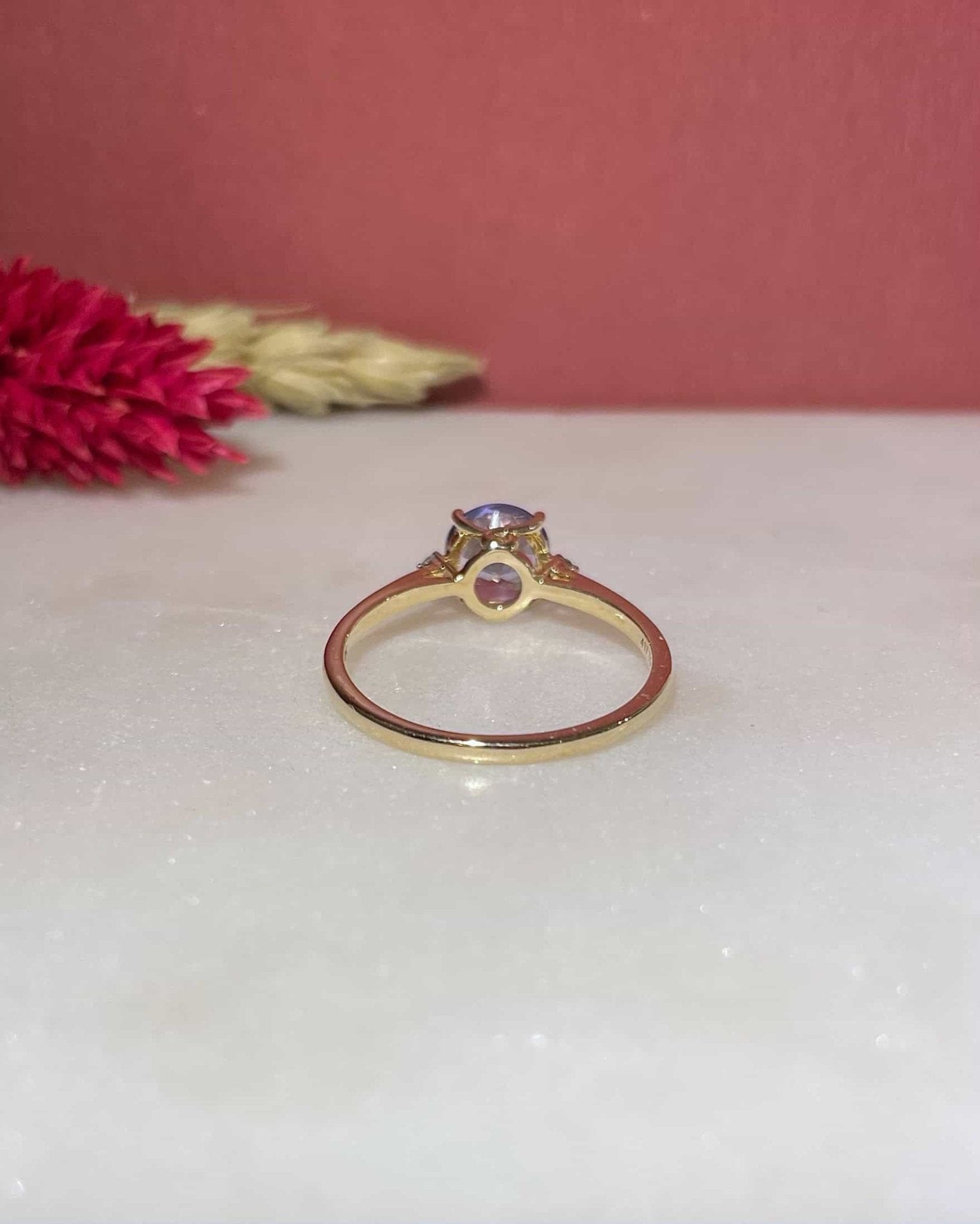 Bague Trilogie Tanzanite 1.30 carat &amp; Diamants "Pamela" - Elliade Paris