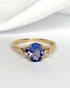 Bague Trilogie Tanzanite 1.40 carat & Diamants Baguette "Violette" - Elliade Paris