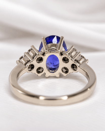 Bague Trilogie Tanzanite 2.50 carats &amp; Diamants 0.48 carat 5,17g "Zaily" - Elliade Paris