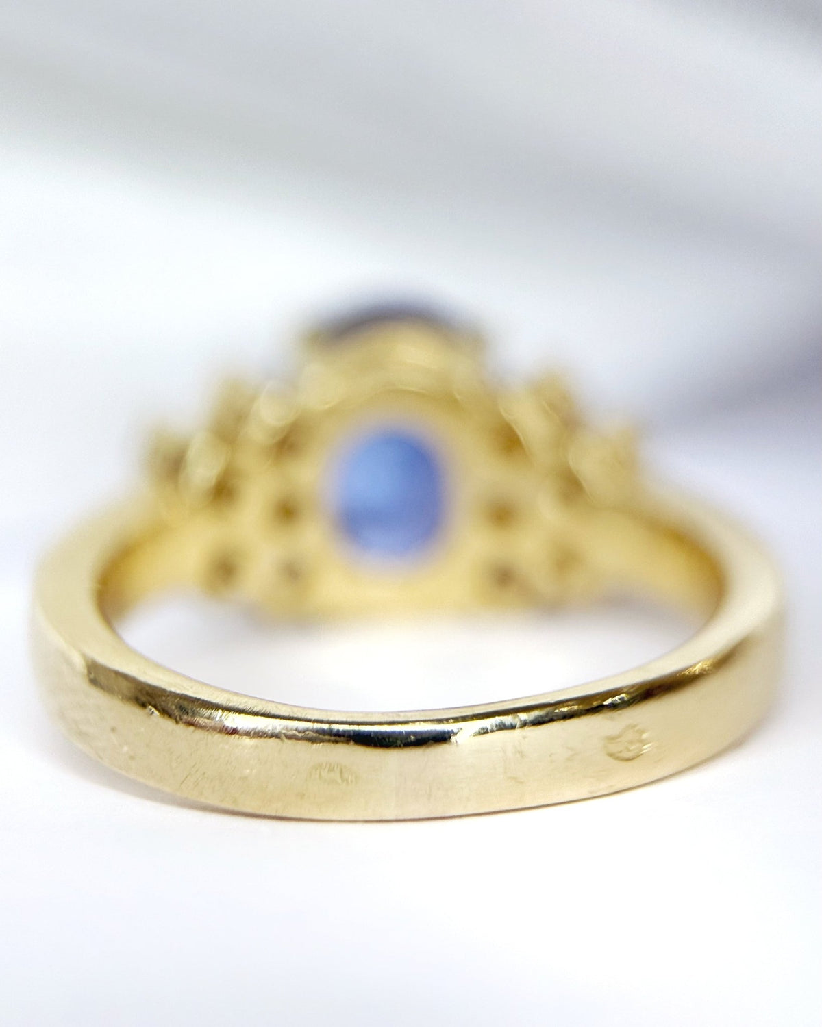 Bague Trilogie Tanzanite 2.50 carats &amp; Diamants 6.19g "Alizée" - Elliade Paris