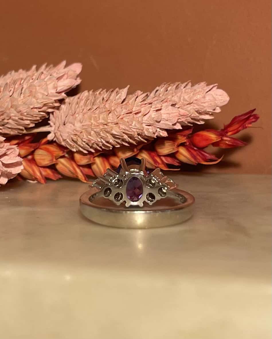 Bague Trilogie Tanzanite 2.50 carats &amp; Diamants "Zaily" - Elliade Paris