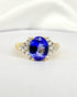 Bague Trilogie Tanzanite 2.60 carat & Diamants 0.32 carat "Mélina" - Elliade Paris