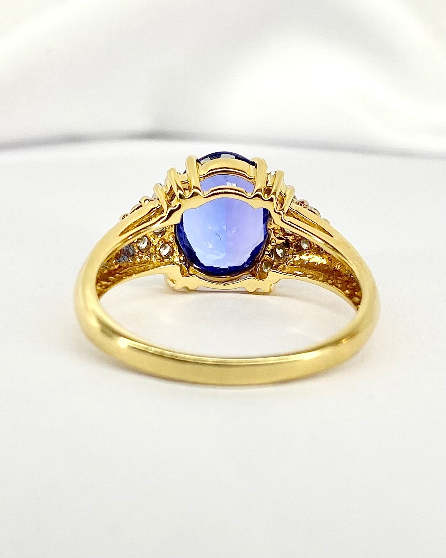 Bague Trilogie Tanzanite 2.60 carat &amp; Diamants 0.32 carat "Mélina" - Elliade Paris