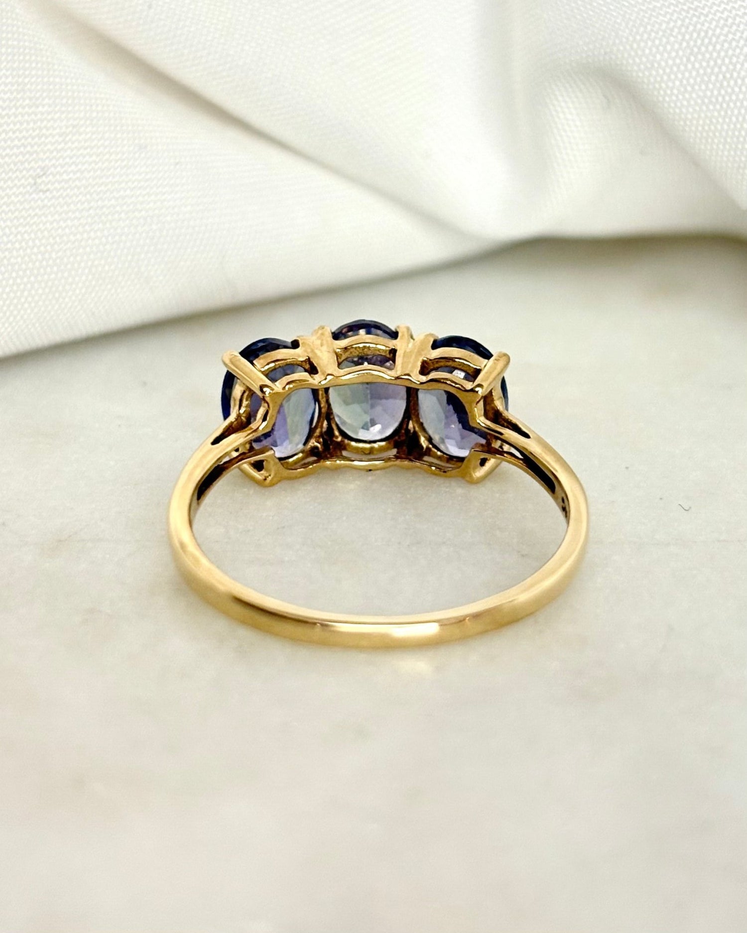 Bague Trilogie Tanzanite 3.23 carats &quot;Lilou&quot; - Elliade Paris