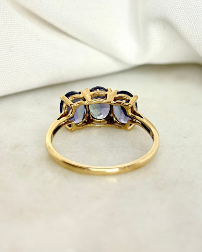 Bague Trilogie Tanzanite 3.23 carats &quot;Lilou&quot; - Elliade Paris