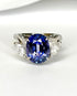 Bague Trilogie Tanzanite 4.50 carats & Diamants 0.40 carat "Aude" - Elliade Paris