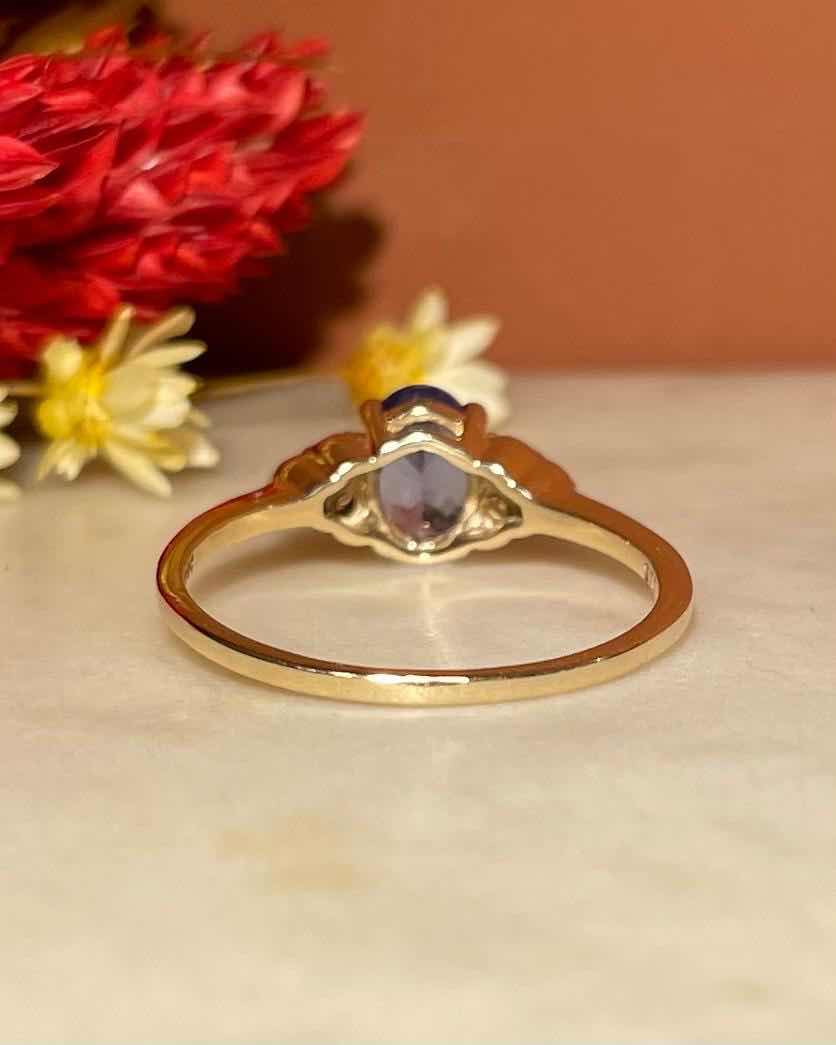 Bague Trilogie Tanzanite &amp; Diamants "Audrey" - Elliade Paris