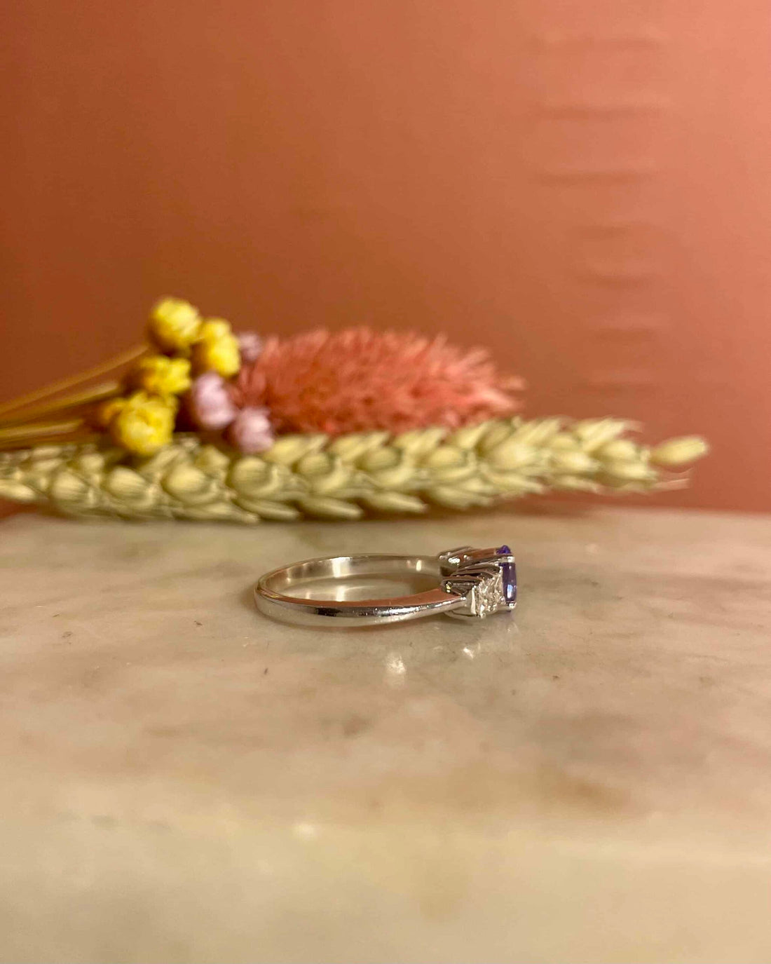 Bague Trilogie Tanzanite 0.60 carat & Diamants "Eleonore"