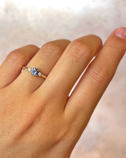 Bague Trilogie Tanzanite &amp; Diamants "Lyana" - Elliade Paris