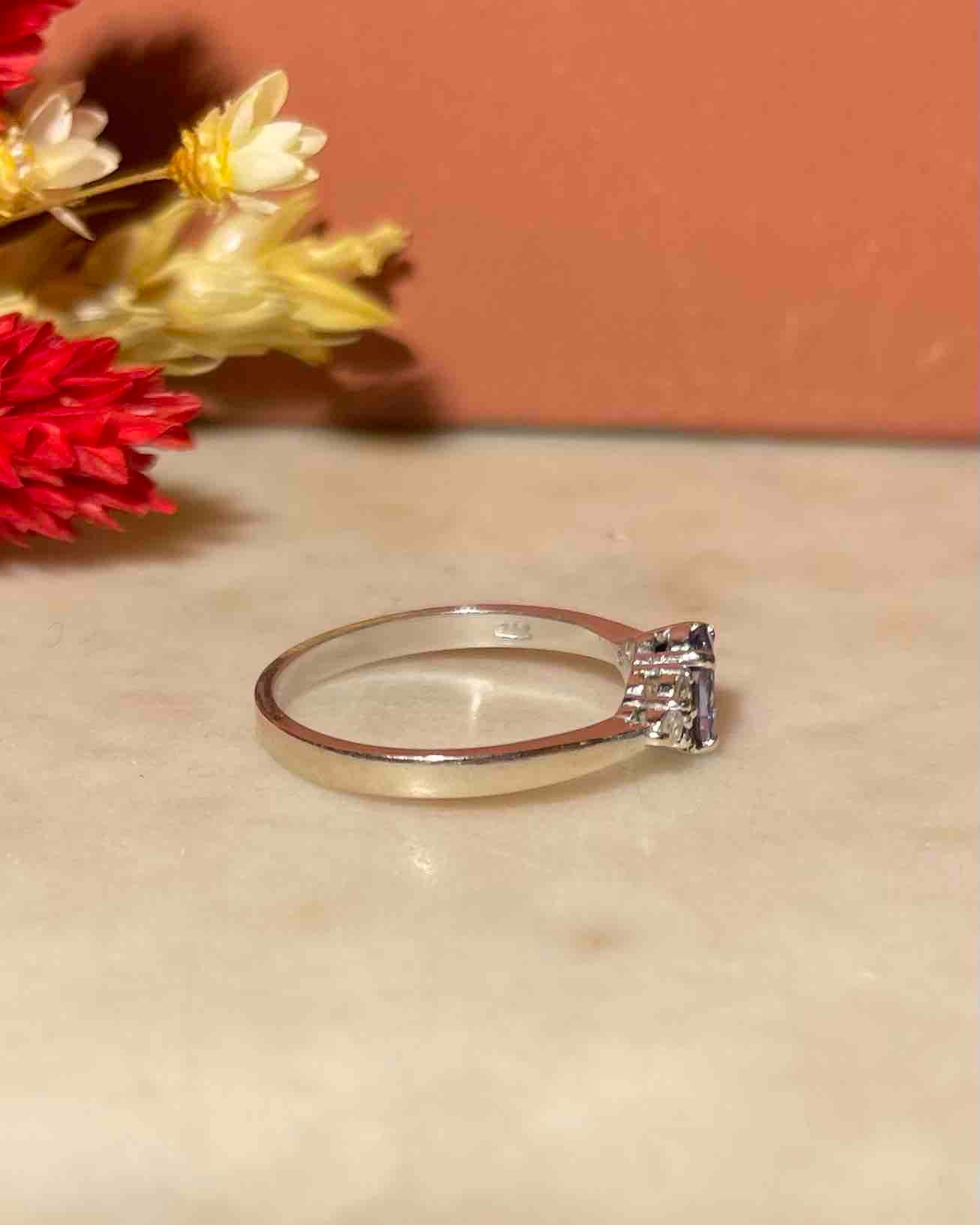 Bague Trilogie Tanzanite &amp; Diamants "Sidney" - Elliade Paris