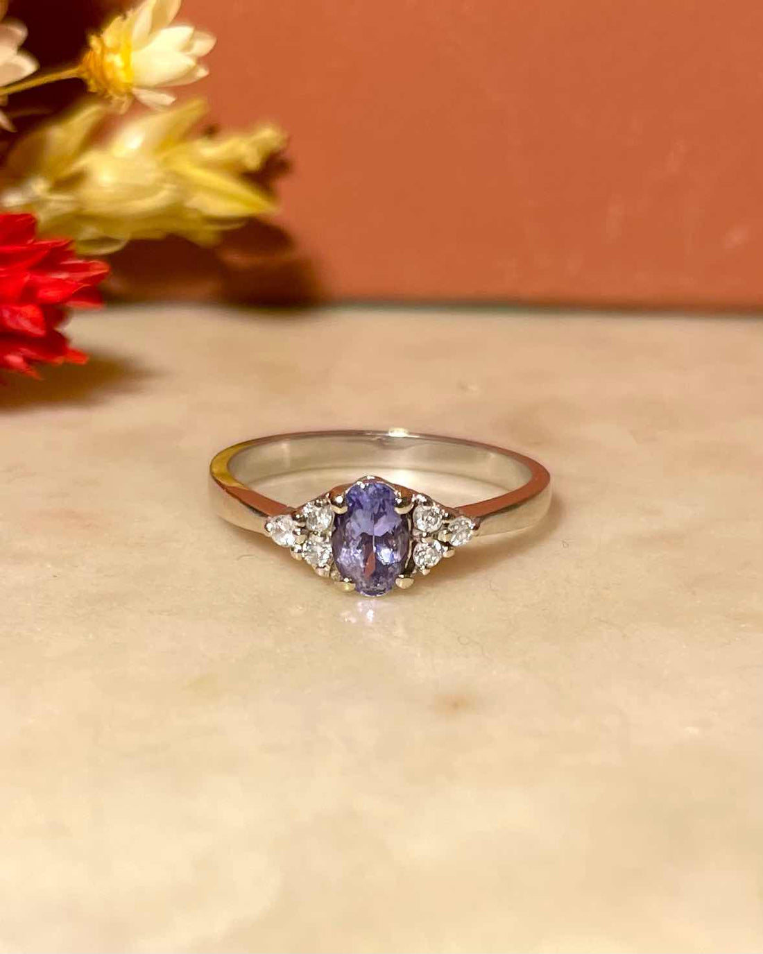 Bague Trilogie Tanzanite &amp; Diamants &quot;Sidney&quot;